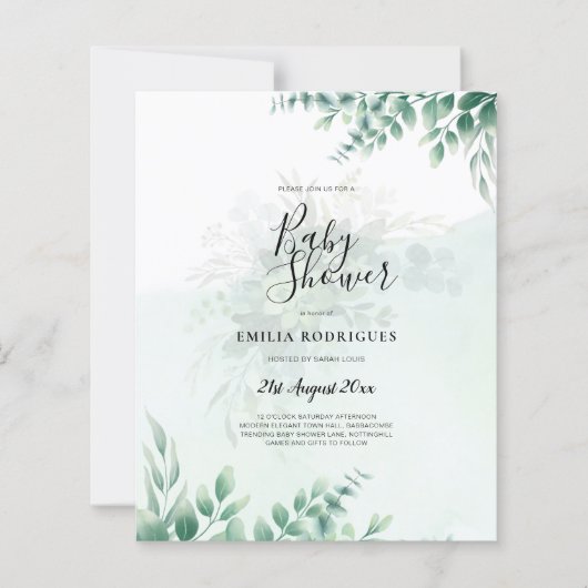 Mariage d'or vert Eucalyptus Feuille QR CODE (Devant)