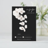 Mariage d'orchidée noire et blanche moderne RSVP (Debout devant)