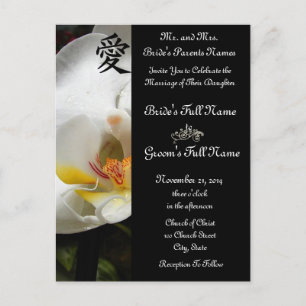 Mariage d'orchidées blanches invitations et faveur