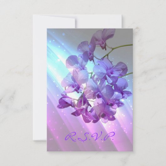 mariage d'orchidées violettes lilas réponse RSVP (Devant)