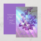 mariage d'orchidées violettes lilas réponse RSVP (Devant / Derrière)