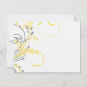 Mariage double floral jaune et gris RSVP (Dos)