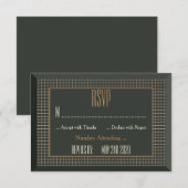 Mariage d'ours gris encadré Classy RSVP (Devant / Derrière)