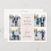 Mariage doux signé Enregistrer la date Carte posta (Devant / Derrière)