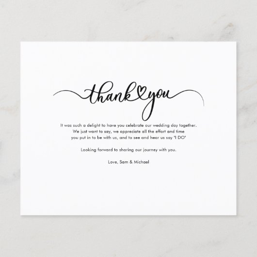 Mariage du budget - Carte de remerciements à la ma (Dos)