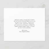 Mariage du budget Fleur sauvage Boho Carte de reme (Dos)