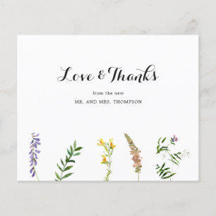 Mariage du budget Fleur sauvage Boho Carte de reme