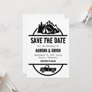 mariage du camping enregistrer les cartes de date