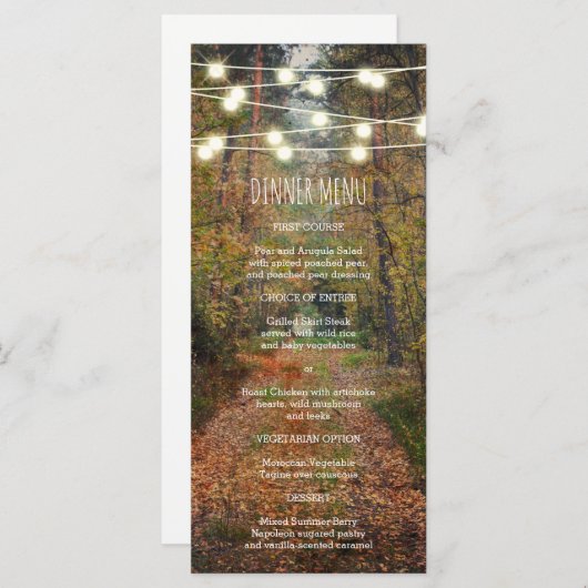 Mariage du chemin forestier enchanté menu mince du (Devant / Derrière)