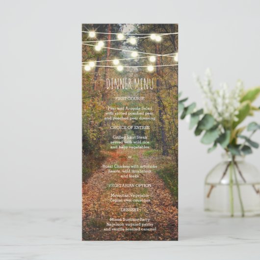 Mariage du chemin forestier enchanté menu mince du (Debout devant)