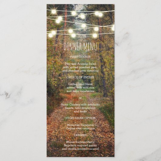 Mariage du chemin forestier enchanté menu mince du (Devant)