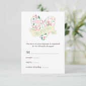 Mariage du coeur floral moderne Réponse RSVP (Debout devant)