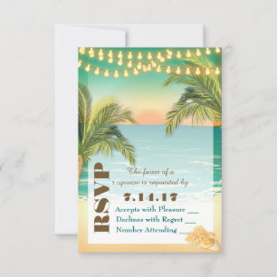 Mariage du coucher de soleil sur la plage RSVP