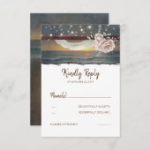 Mariage du coucher de soleil sur la plage RSVP (Devant / Derrière)
