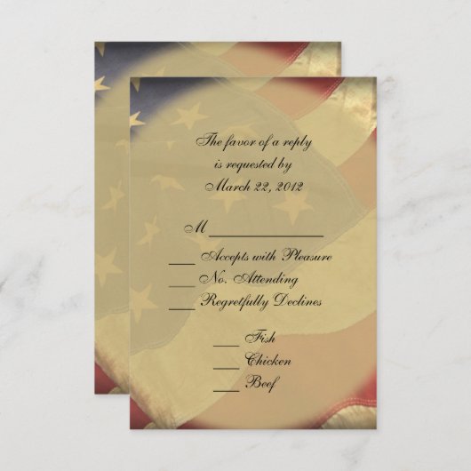Mariage du drapeau américain RSVP (Devant / Derrière)