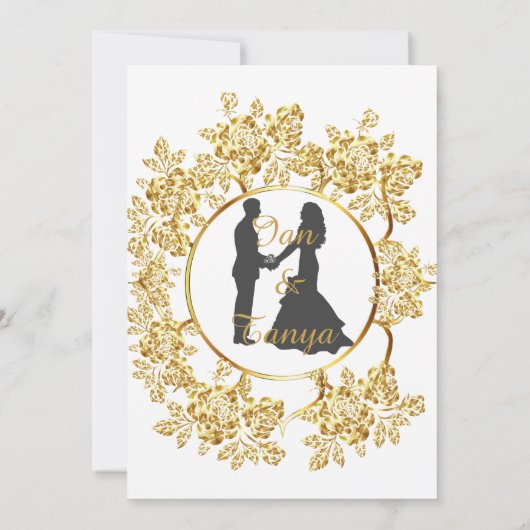 Mariage du jeu d'or Invitation (Dos)