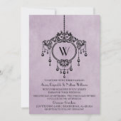 Mariage du lustre Vintage violet Invitation (Devant)