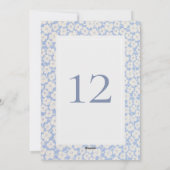 Mariage du numéro de table personnalisé Floral Ble (Dos)