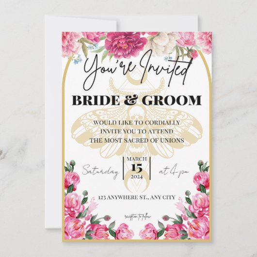 Mariage du papillon de la mort - Invitation (Devant)