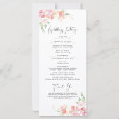 Mariage du programme de cérémonie | Floral rose et (Dos)