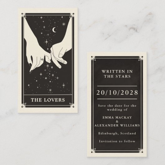 Mariage du Tarot céleste Boho Enregistrer la carte (Devant / Derrière)