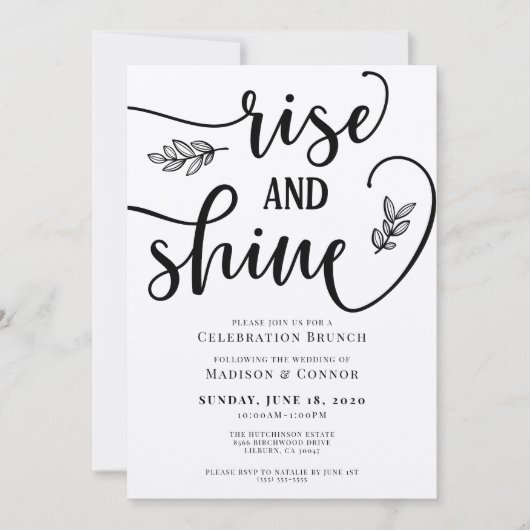 Mariage du week-end de Rise and Shine Invitation d (Devant)