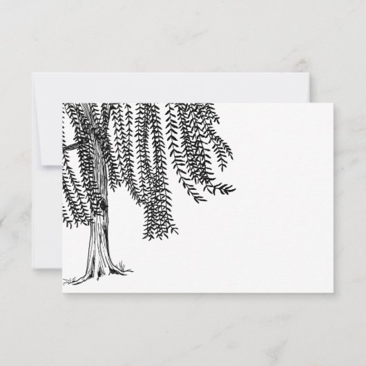 Mariage du Willow Tree blanc et noir RSVP (Dos)