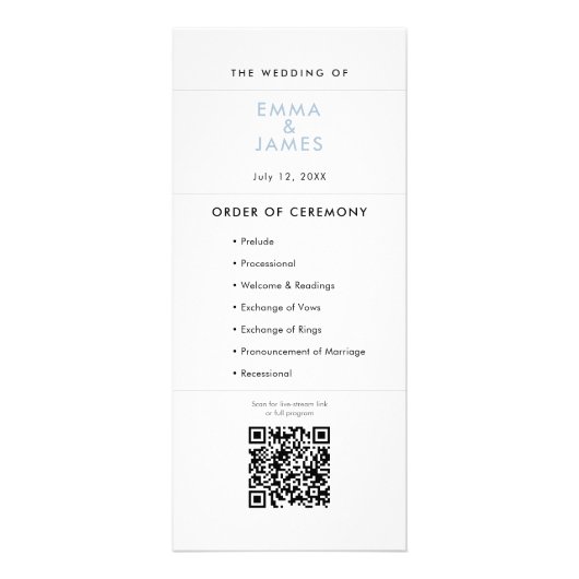 Mariage Dusty Blue & | Programme | Code QR (Devant)