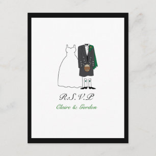 Mariage Ecosse Kilt Bride & Groom RSVP -vert