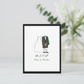 Mariage Ecosse Kilt Bride & Groom RSVP -vert (Debout devant)