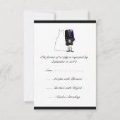 Mariage Ecosse Kilt Bride & Groom RSVP -violet (Dos)