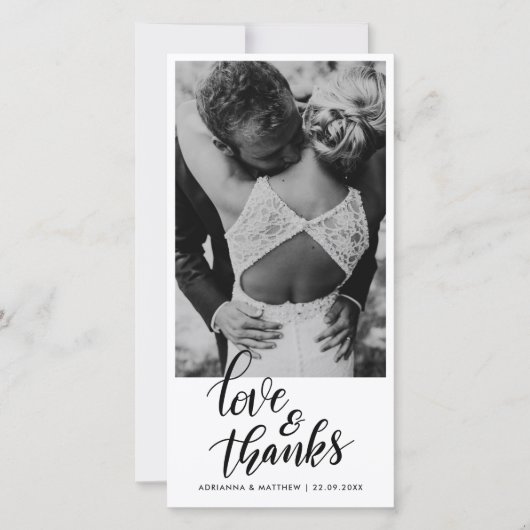 Mariage écrit à la main Amour et Merci | Photo de  (Devant)