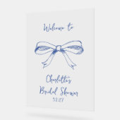Mariage écriture manuscrite Coquette Nœud Bleu (Angle)