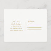 Mariage Écriture Moderne Feuille D'Or Faire-Part " (Dos)