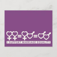Mariage Égalité / One Love carte postale personnal