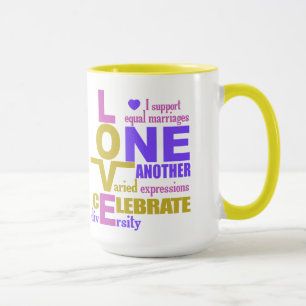 Mariage Égalité / One Love tasses - choisir le sty