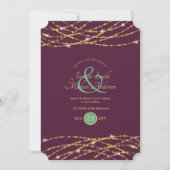 Mariage Eggplant Mint or String Invitations (Devant)