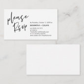 Mariage Elégance décontractée invite RSVP carte de (Devant / Derrière)