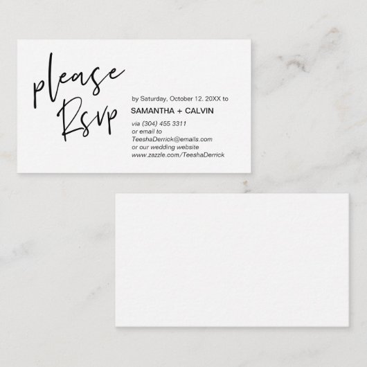 Mariage Elégance décontractée invite RSVP carte de (Devant / Derrière)