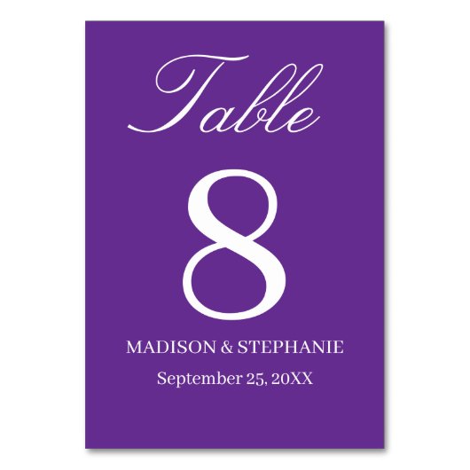 Mariage Elegance Moderne Numéro de table (Par défaut)