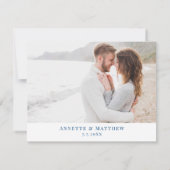 Mariage Élégant à Annapolis Maryland Carte Navy (Dos)