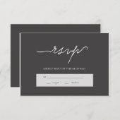 Mariage élégant au charbon moderne RSVP (Devant / Derrière)