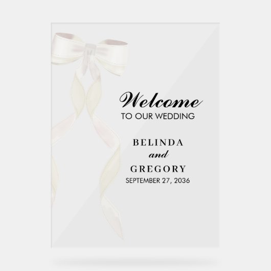 Mariage élégant au ruban blanc à la bow (Recto)