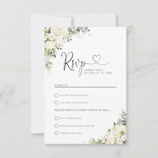 Mariage Élégant aux Fleurs Blanches avec RSVP de C (Devant)