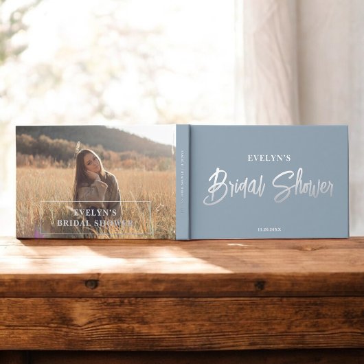 Mariage élégant avec écriture pinceau bleu Shower