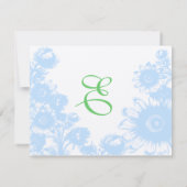 Mariage élégant Boho floral pastel bleu RSVP (Dos)