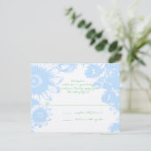 Mariage élégant Boho floral pastel bleu RSVP (Debout devant)