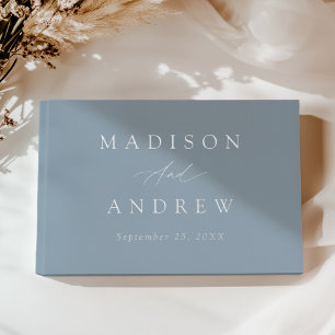 Mariage élégant calligraphié bleu poussiéreux et a