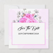 Mariage Elegant Card Invitation Modèle (Dos)