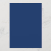 Mariage Élégant Céleste Simple Menu Bleu Nuit (Dos)